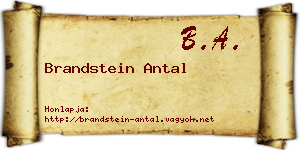 Brandstein Antal névjegykártya